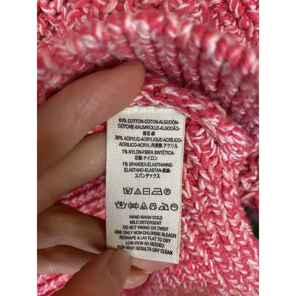 Free People Sweater Womens Medium Love This City Pink Casual Oversized Boho Knit